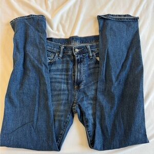 Abercrombie & Fitch Men's Dark Blue Straight Stretch Jeans